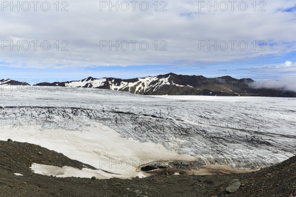 Skálafellsjökull, Skalafellsjökull, glacier tongue of Vatnajökull, volcanic landscape Breiðabunga, Breidabunga, Jöklasel near Höfn, Austurland, Iceland