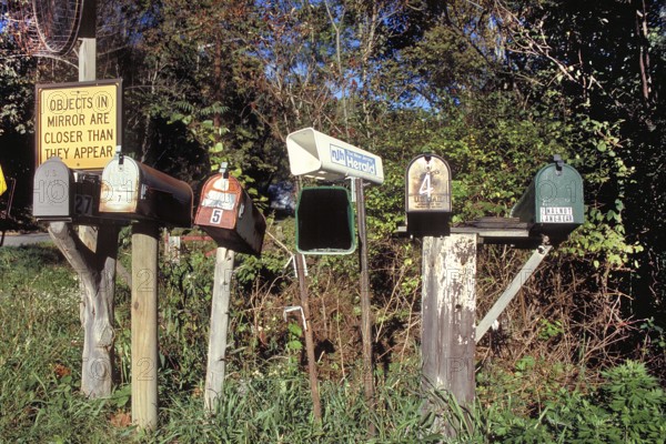 Mailboxes on a country road, New Jersey, USA