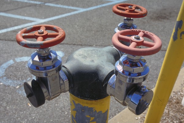 Hydrants for the fire brigade, at a supermarket, New Jersey, USA