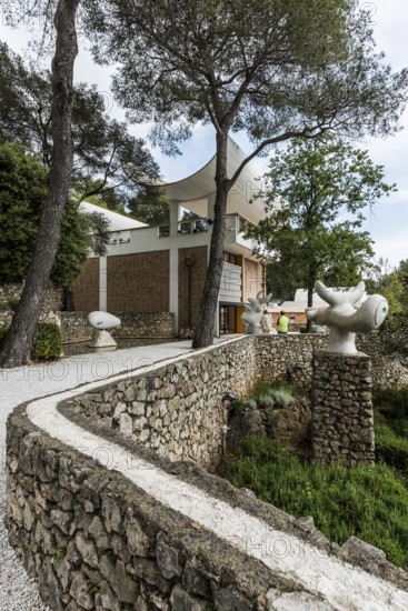 Museum, Fondation Maeght, artist Joan Miro, St. Paul de Vence, Provence Alpes Côte d'Azur, South of France, France