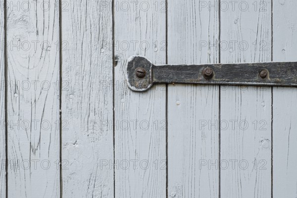 Old wooden door with iron fittings, North Rhine-Westphalia, Germany
