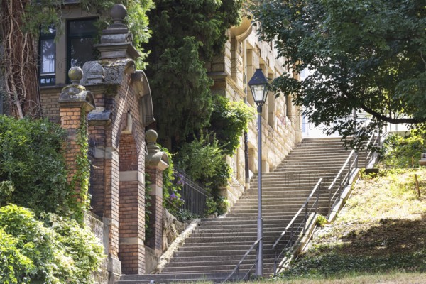 Singing relay at the Schützenplatz in Stuttgart. It is estimated that there are up to 400 Stäffele in Stuttgart. The steps are a shortcut between the half-heights and the city centre. They are also popular as a lookout point or meeting place. The Stäffele are considered one of the landmarks of the state capital. Stuttgart, Baden-Württemberg, Germany