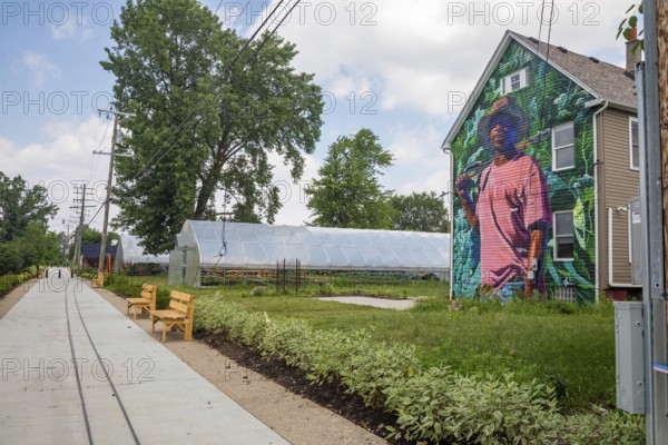 Detroit, Michigan - The city of Detroit is opening nine 'Arts Alleys' in neighborhoods around the city. The North End Agri-Arts Alley is anchored by the Oakland Avenue Urban Farm