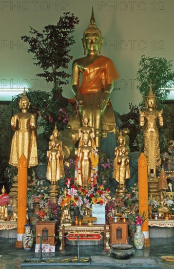Seated Buddha at Wat Pho, Bangkok, Thailand, December 2002, vintage, retro, old, historic