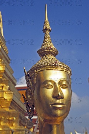 Mythical creature Kinnari at Wat Phra Kaeo in Bangkok, Thailand, December 2002, vintage, retro, old, historic