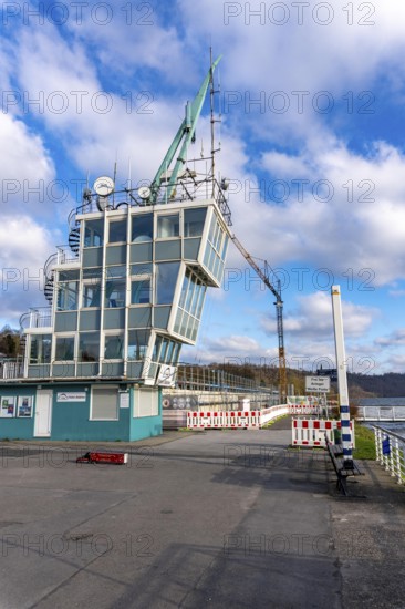 Construction site of the new regatta stand at Lake Baldeney in Essen, North Rhine-Westphalia, Germany