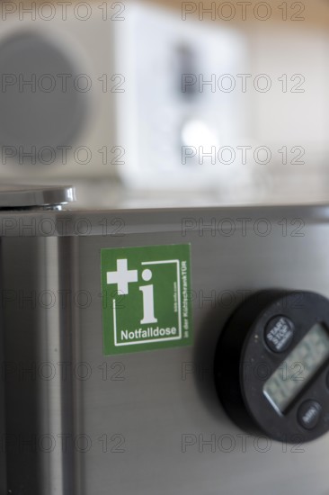 Emergency box in a refrigerator, it contains a comprehensive information sheet which gives emergency services medical information about the patient in an emergency, refrigerator is available in every household, central point for rescuers to receive information about the patient in an emergency, a sticker on the refrigerator door and front door indicates the emergency box