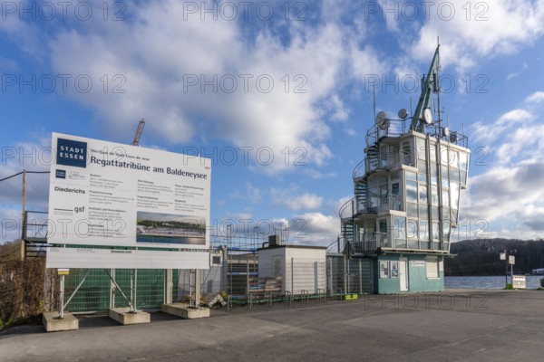 Construction site of the new regatta stand at Lake Baldeney in Essen, North Rhine-Westphalia, Germany