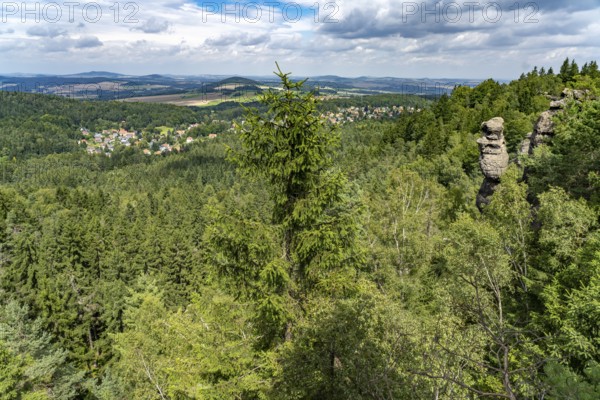 Landscape near Jonsdorf in the Zittau Mountains, Upper Lusatia, Saxony, Germany