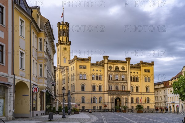 The town hall on the market square of Zittau, Upper Lusatia, Saxony, Germany