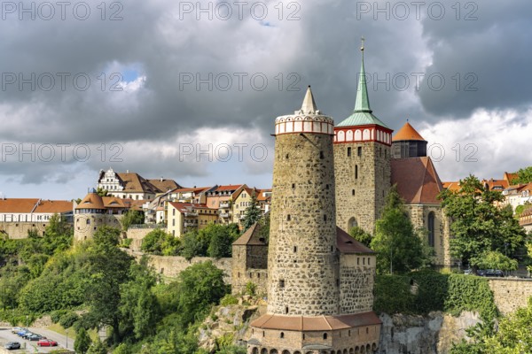 Ortenburg, Alte Wasserkunst, St. Michael's Church and Water Tower in Bautzen, Upper Lusatia, Saxony, Germany