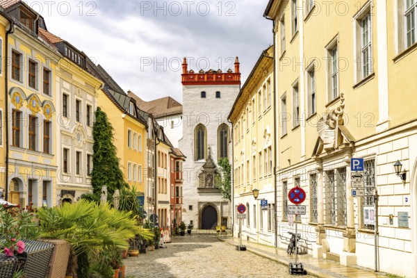 Altstadt and Matthiasturm, Torturm zur Ortenburg in Bautzen, Upper Lusatia, Saxony, Germany