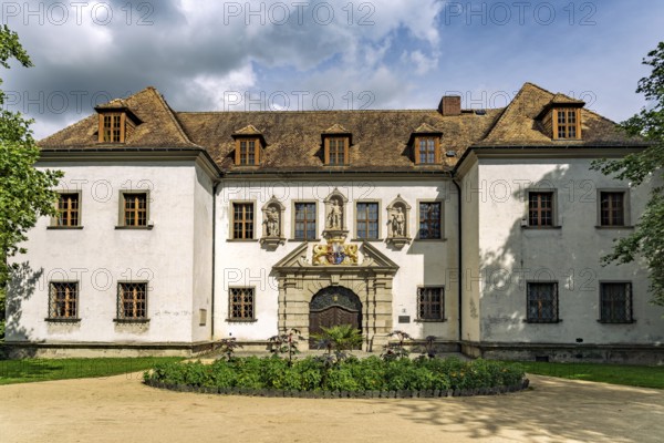 The Old Muskau Castle in the UNESCO World Heritage Site Muskauer Park or Park Muzakowski in Bad Muskau, Upper Lusatia, Saxony, Germany