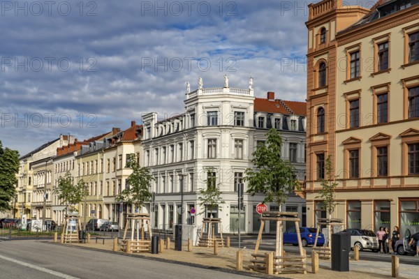 Renovated houses in Elisabethstraße Görlitz, Upper Lusatia, Saxony, Germany