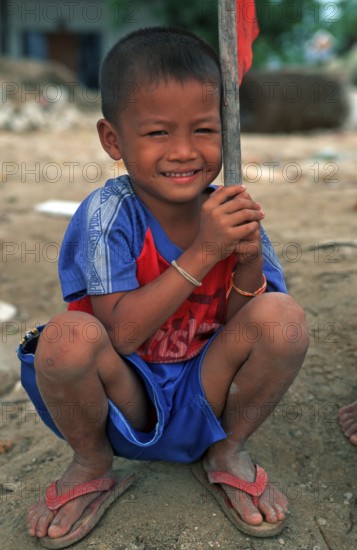Happy little boy, Railay, two years in front of the tsunami, Krabi, Thailand, December 2002, vintage, retro, old, historic