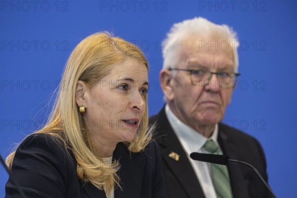 Special meeting of the Stuttgart 21 Steering Committee with DB CEO Evelyn Palla and Minister-President Winfried Kretschmann. The reason for the emergency meeting was the renewed delay in the opening date for the billion-dollar project. Stuttgart, Baden-Württemberg, Germany