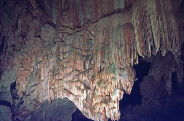 Stalactite cave, Wat Suwannakhuha monastery, Phangnga Bay, Ko Phuket, Thailand, December 2002, vintage, retro, old, historic