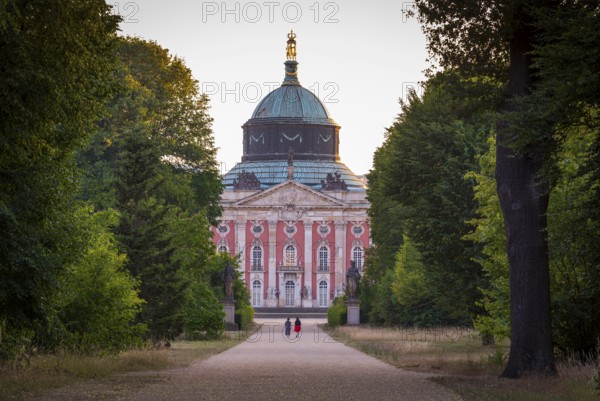 The new palace in Sanssouci Park in the evening light, Potsdam