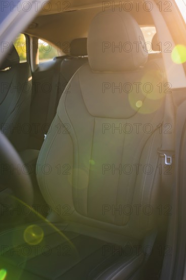 Front passenger seat of a modern car with lighting effects for a relaxed atmosphere, Deer E-Carsharing, Renault Megane, Calw, Germany