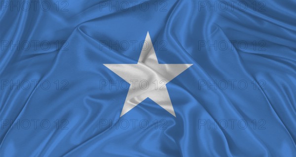 Somali flag with fabric texture. Realistic flag of Somalia waving, National flag