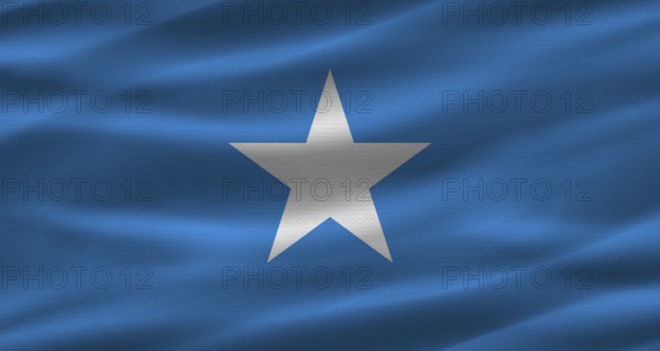 Somali flag with fabric texture. Realistic flag of Somalia waving