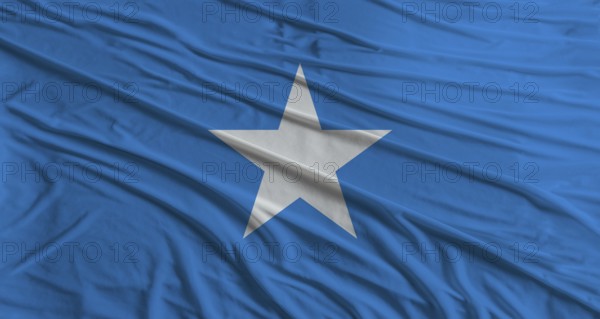 Somalia flag waving. Flag of Somalia with cloth texture