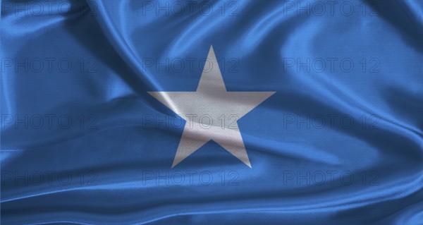 Somalia flag with cloth textured background. National flag of Somalia with realistic texture