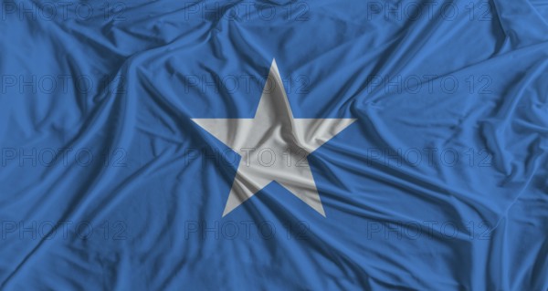 Somalia flag with fabric texture background. National flag of Somalia with cloth texture