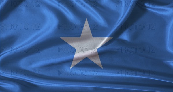 National flag of Somalia with cloth texture. Somalia flag with realistic texture background
