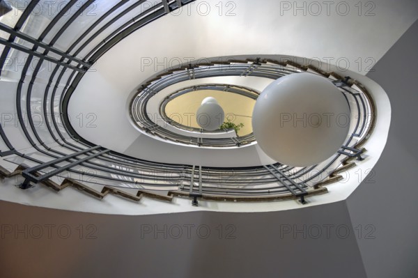 1950s staircase, Volkshochschule, Hirschenstraße, Fürth, Middle Franconia, Bavaria, Germany