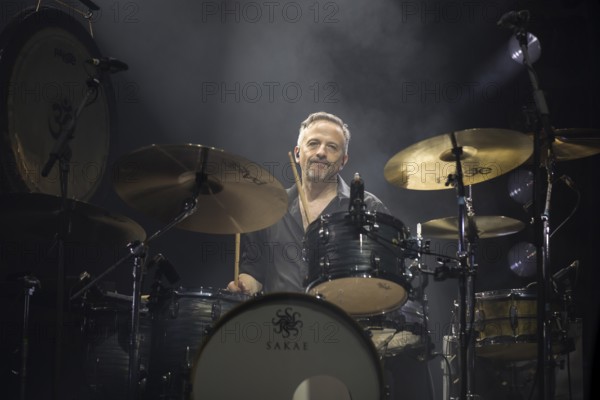 Heiko Jung, drummer from Karat live on 50 years of KARAT tour in Berlin's Max-Schmeling-Halle on 19.12.2025