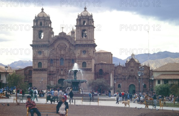 Cathedral, Placa de Armas, Cusco, Andean Highlands, South America, September 1997, vintage, retro, old, historic