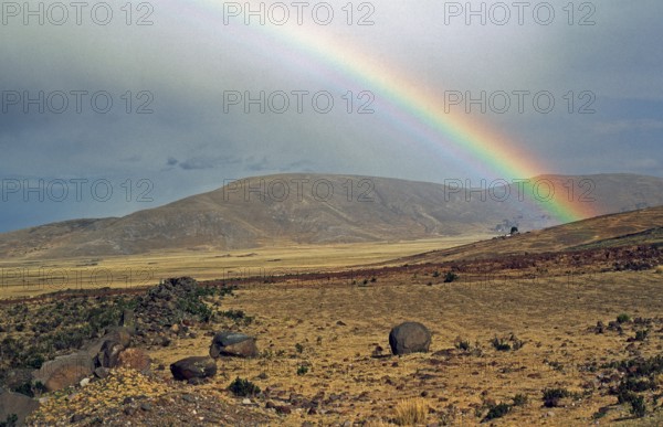 Rainbow, Andean highlands near Puno, Peru, South America, September 1997, vintage, retro, old, historic