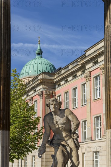 Sculpture with the City Palace and St. Nicholas Church on the Old Market Square, Potsdam