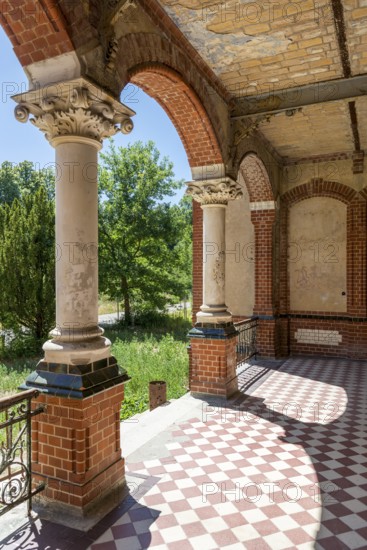 Lost Place, terrace of the Beelitz sanatorium, Brandenburg