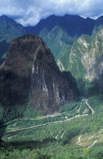Mountains near Machu Picchu, Andean Highlands, Peru, South America, September 1997, vintage, retro, old, historic