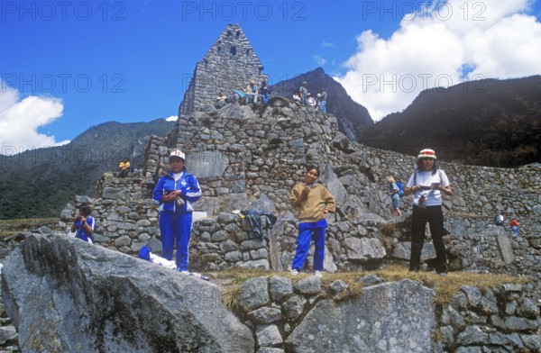 People, Machu Picchu, Andean highlands, Peru, South America, September 1997, vintage, retro, old, historic