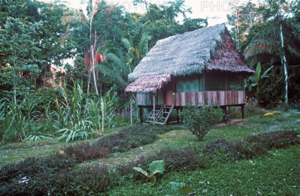 Cumaceba jungle lodge near Iquitos, Amazon region, Peru, South America, September 1997, vintage, retro, old, historic