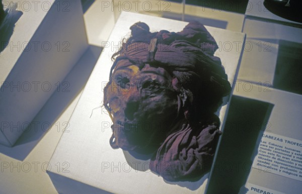 Shrinkhead in the National Museum in Lima, Peru, South America, September 1997, vintage, retro, old, historic