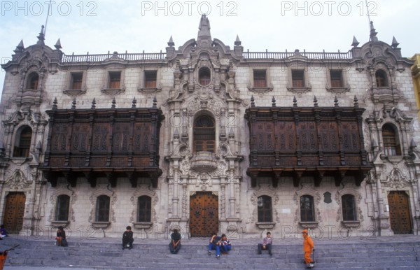 Episcopal Palace, Plaza de Armas, Lima, Peru, September 1997, vintage, retro, old, historic