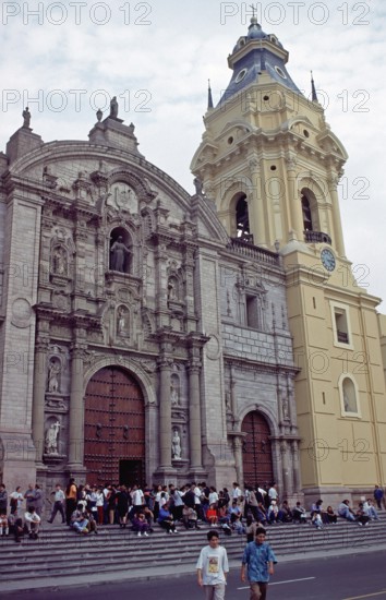 Cathedral, Plaza de Armas, Lima, Peru, September 1997, vintage, retro, old, historic