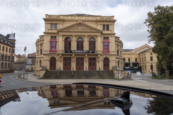 Classical theatre, reflection, Altenburg, Thuringia