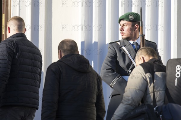 Soldier of the guard battalion during the visit of Volodymyr Selensky (President of Ukraine) to Frank-Walter Steinmeier (President of the Federal Republic of Germany) at Bellevue Palace, 15 December 2025