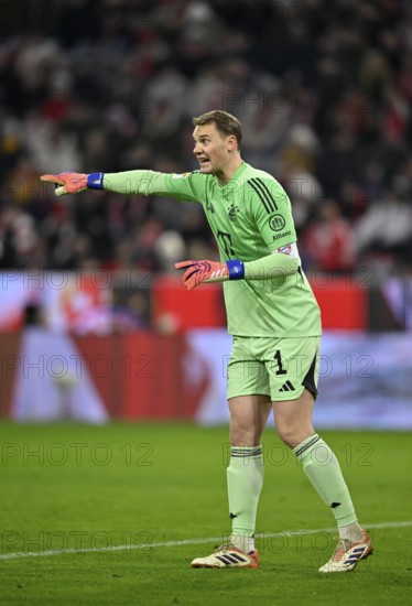 Goalkeeper Manuel Neuer FC Bayern Munich FCB (01) Gesture Gesture Allianz Arena, Munich, Bavaria, Germany