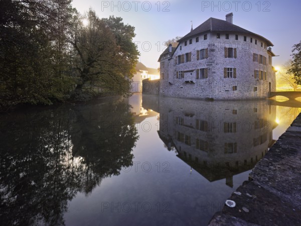 Exterior view, Hallwil Castle, Seengen, Aargau, Switzerland