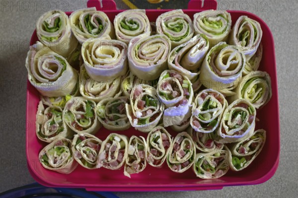 Wraps with cheese and ham, Bavaria, Germany