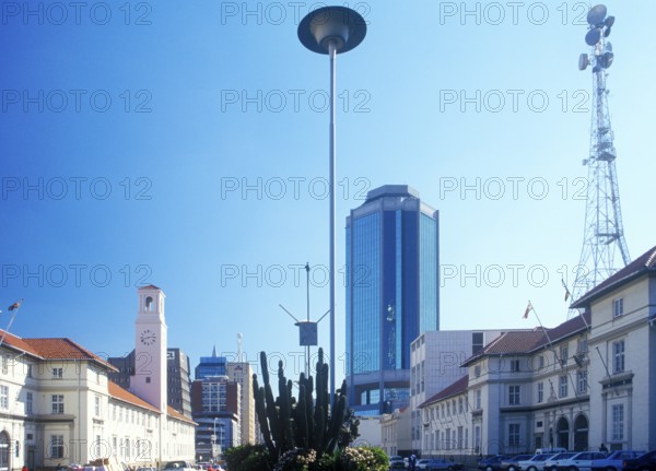 Skyscrapers in the city center of Harare, Zimbabwe, Africa, June 2000, vintage, retro, old, historic