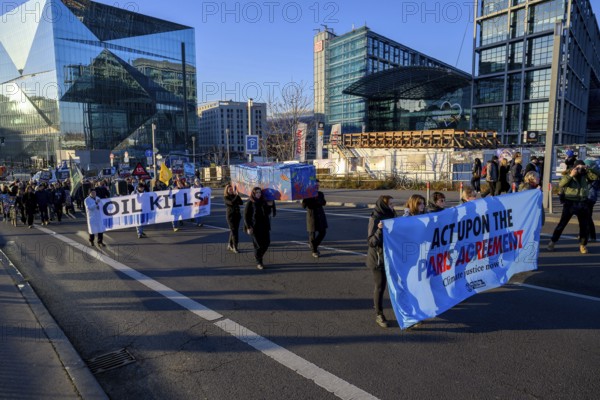 Demonstration of Extinction Rebellion to mark the 10th anniversary of the Paris Agreement and to reach the first climate tipping point, the death of coral reefs, Berlin, 12.12.2025