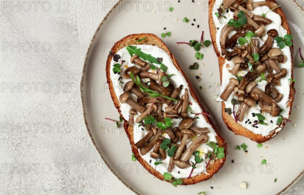 Sandwiches with cream cheese and pickled honeydew, healthy breakfast, homemade