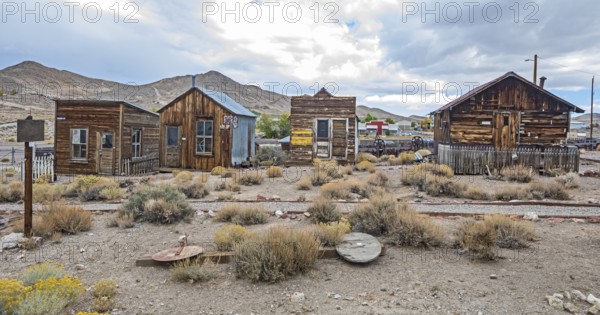 Tonopah, Nevada - The Central Nevada Museum. Museum exhibits explore the mining and ranching history of the area. An outdoor display shows old miners' cabins and other historical buildings